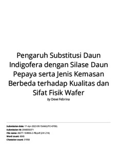 PENGARUH SUBSTITUSI DAUN INDIGOFERA DENGAN SILASE DAUN PEPAYA SERTA